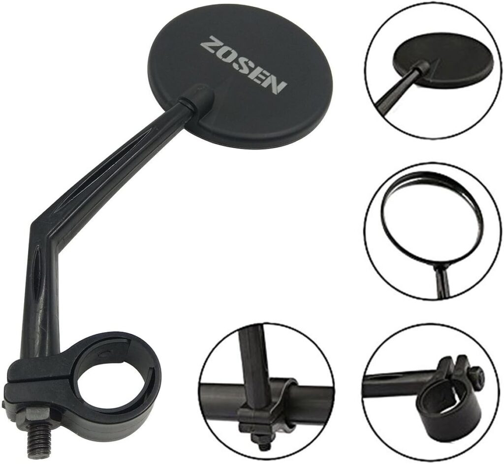 A Pair of Rearview Bicycle Mirrors, Bike Mirrors Support 360°Rotation (Suitable for Mountain Bike, Off-Road Bike and Fixed Gear Bike with The Handlebar 1.8 cm - 2 cm (0.71 in - 0.79 in) Diameter)