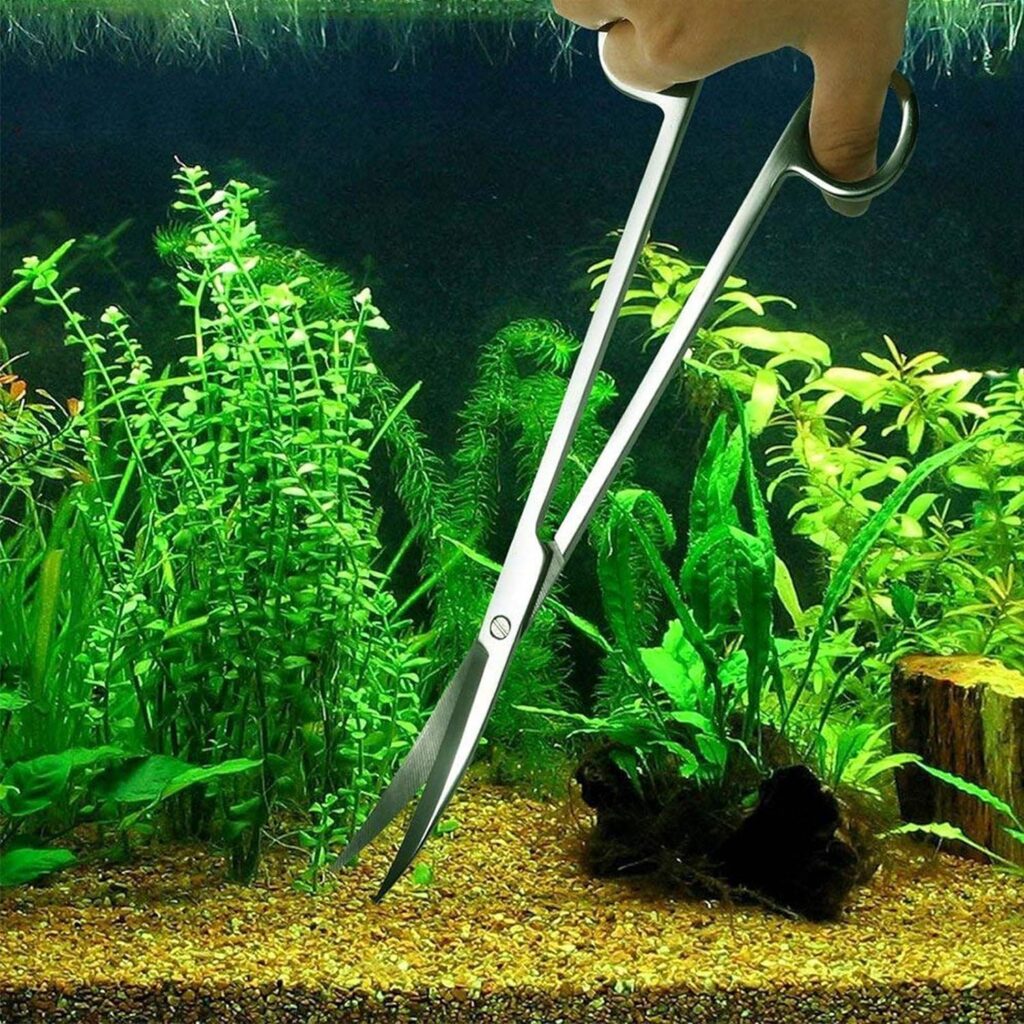 Aquarium Aquascaping Tool, Long Tweezers Scissors Spatula, 4 in 1 Stainless Steel Aquatic Plants Set for Fish Starter Kits, Aquariums Tank and Terrarium