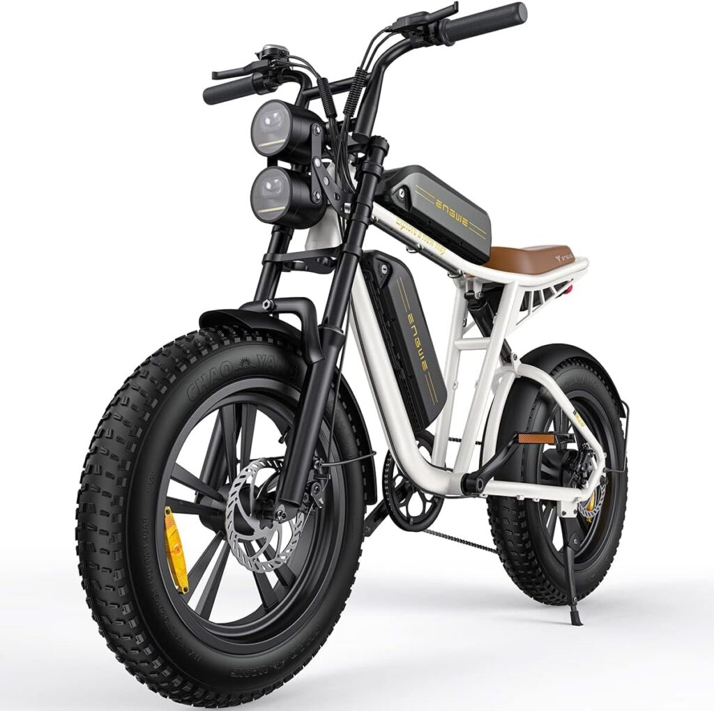 ENGWE M20 Electric Bike for Adults-750W 4.0 * 20 Fat Tire Offroad Cruiser E Motorcycle28MPH 94Miles Long Range for48V13Ah(26Ah-Dual Battery Option), FullSuspension