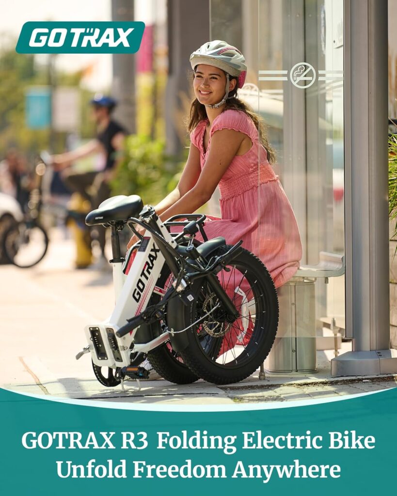 Gotrax 20 Folding Electric Bike with 55 Miles (Pedal-assist1) by 48V Battery, 20Mph Power by 500W, LCD Display and 5 Pedal-Assist Levels, Shimano 7-SpeedFront Suspension for Off-Road Bicycle