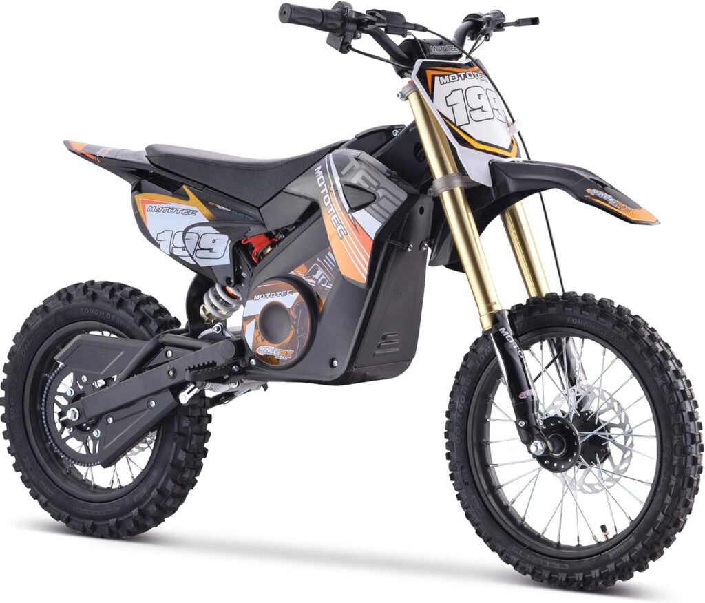 MotoTec 48v Pro Electric Dirt Bike 1600w Lithium Orange