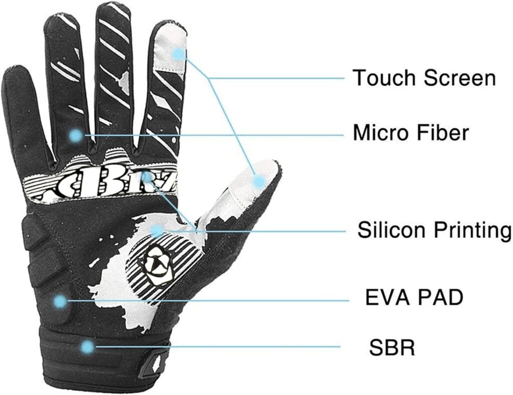 Skeleton Cycling Gloves Motorcycles Gloves Off-Road Vehicle MTB, Bicycle Gloves Shock Absorption Non-Slip Touch Screen Design,for Various Outdoor Sports.