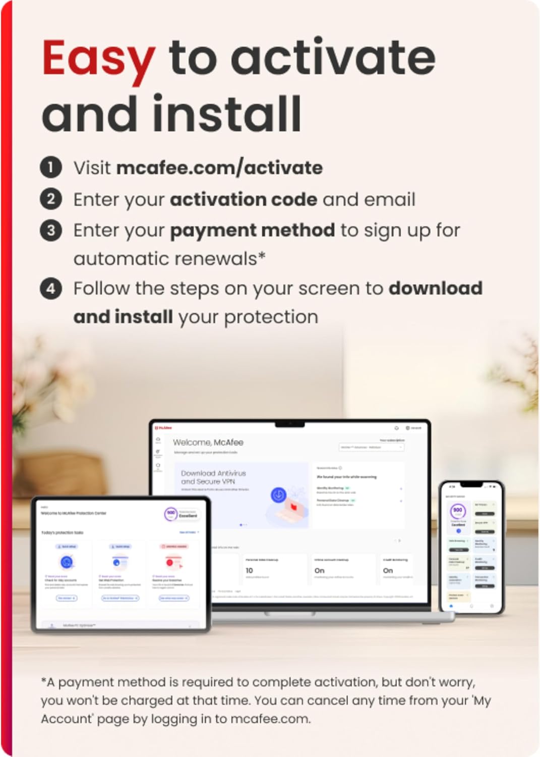 McAfee+ Premium Individual Unlimited Devices anti virus software 2025 for pc| Cybersecurity Software with Antivirus Secure VPN Identity Monitoring Scam Protection|1-Year Subscription with Auto-Renewal